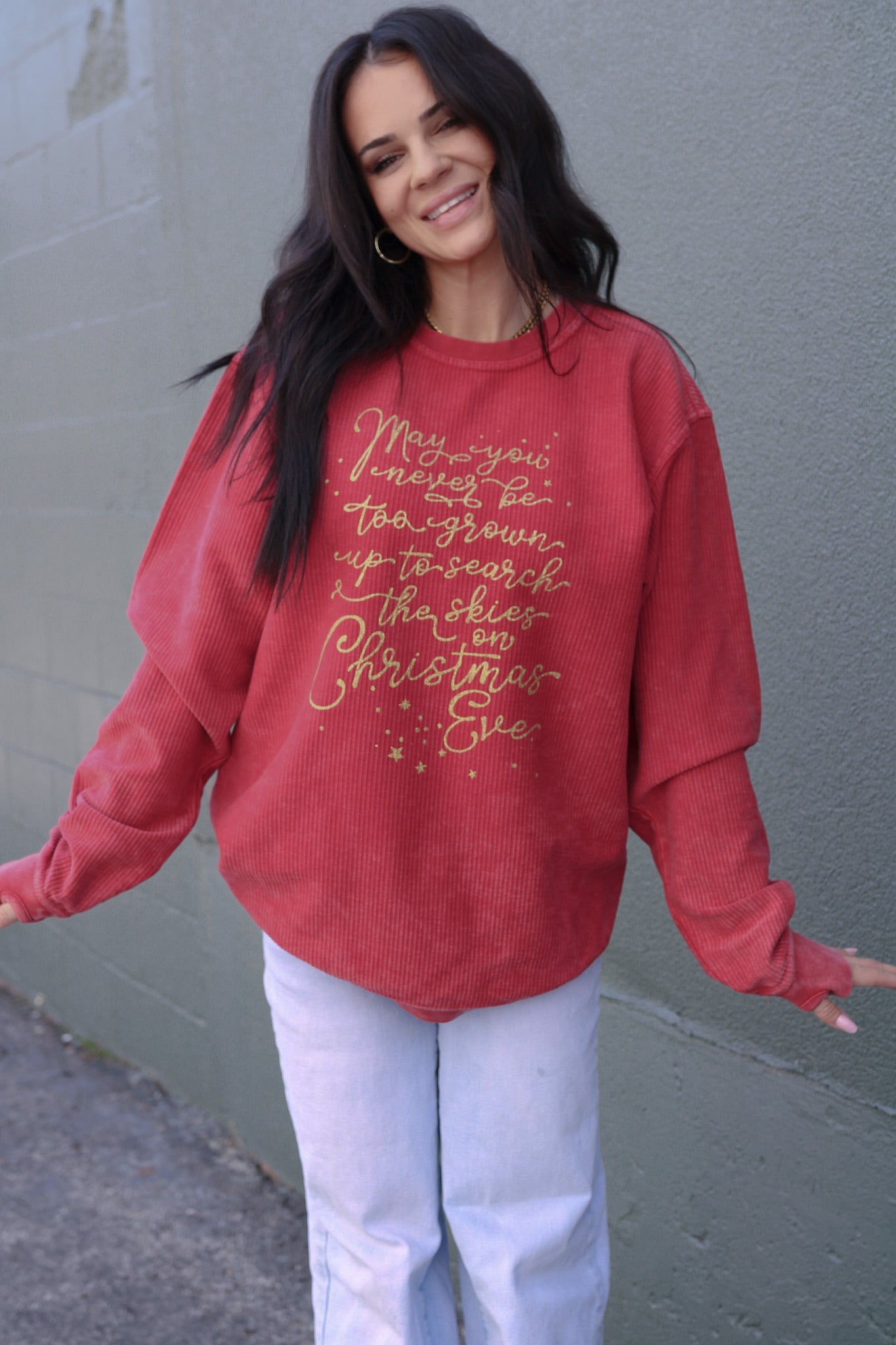 Christmas Eve | Red Comfy Cord | Sweatshirt