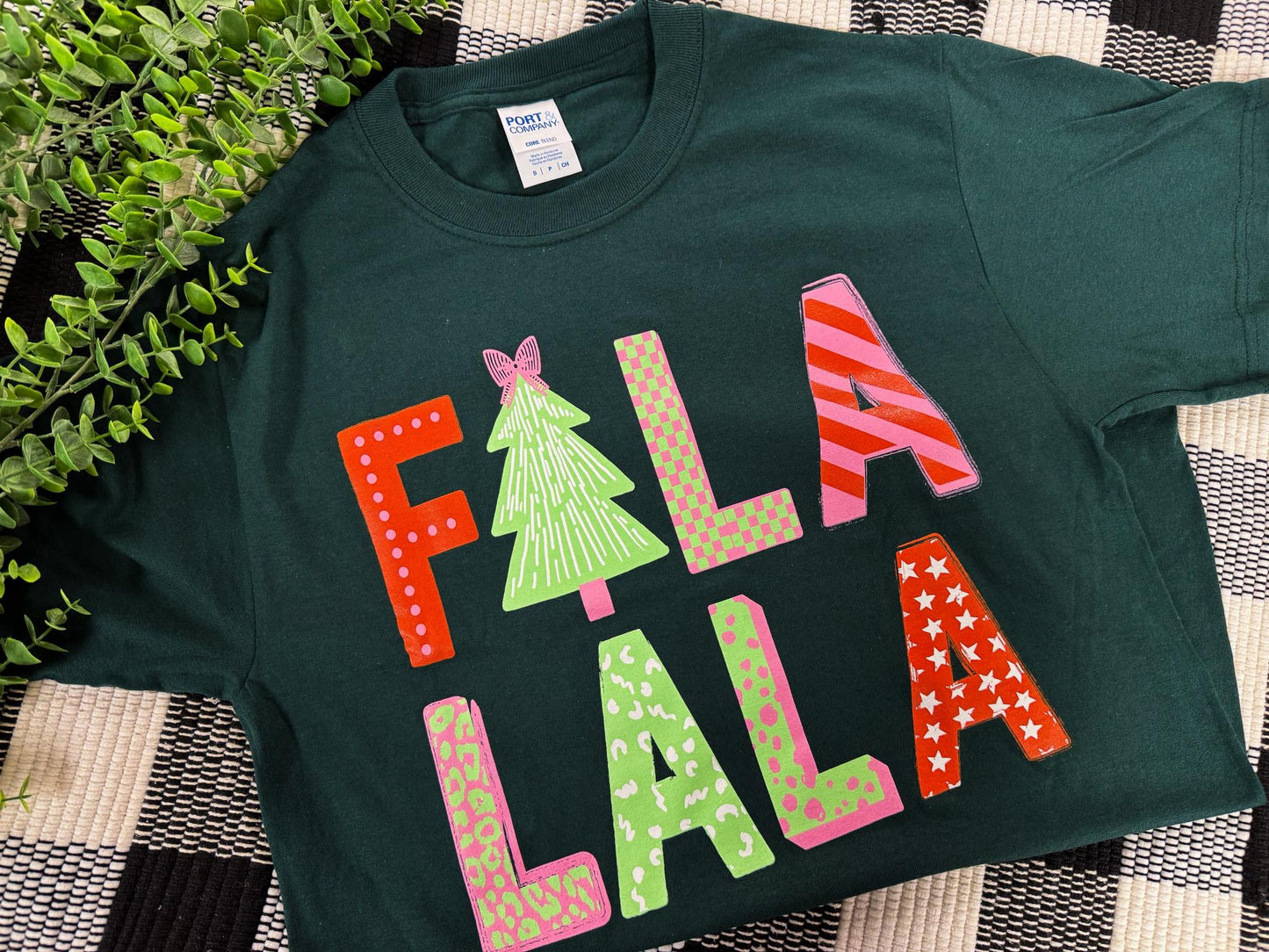 Fa La La La | Dark Green | Short Sleeve Tee