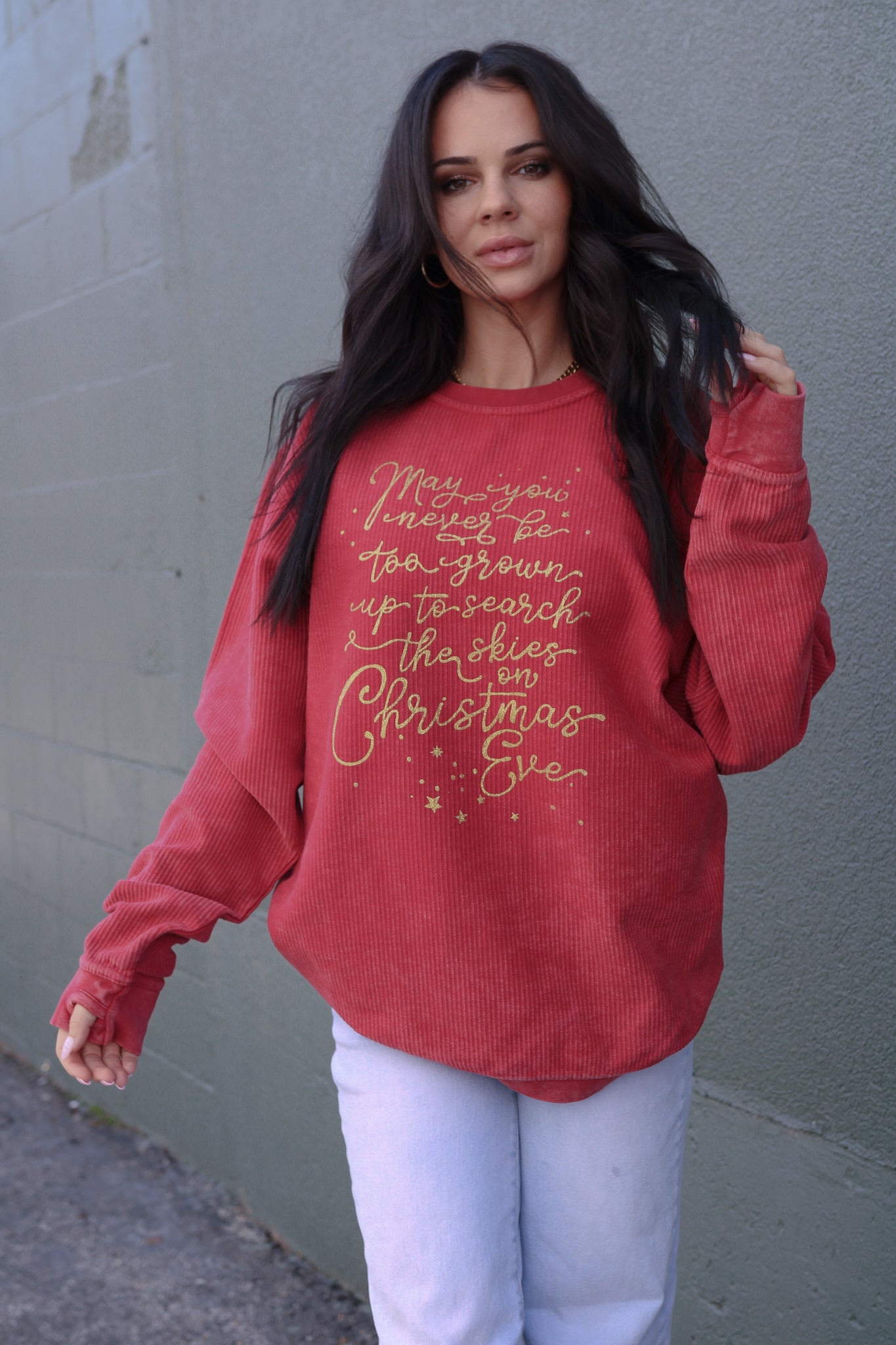 Christmas Eve | Red Comfy Cord | Sweatshirt