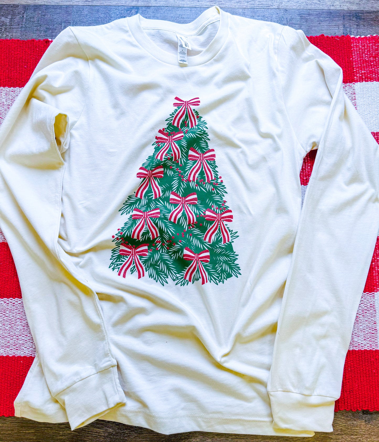 Christmas Tree Bows | Natural | Long Sleeve