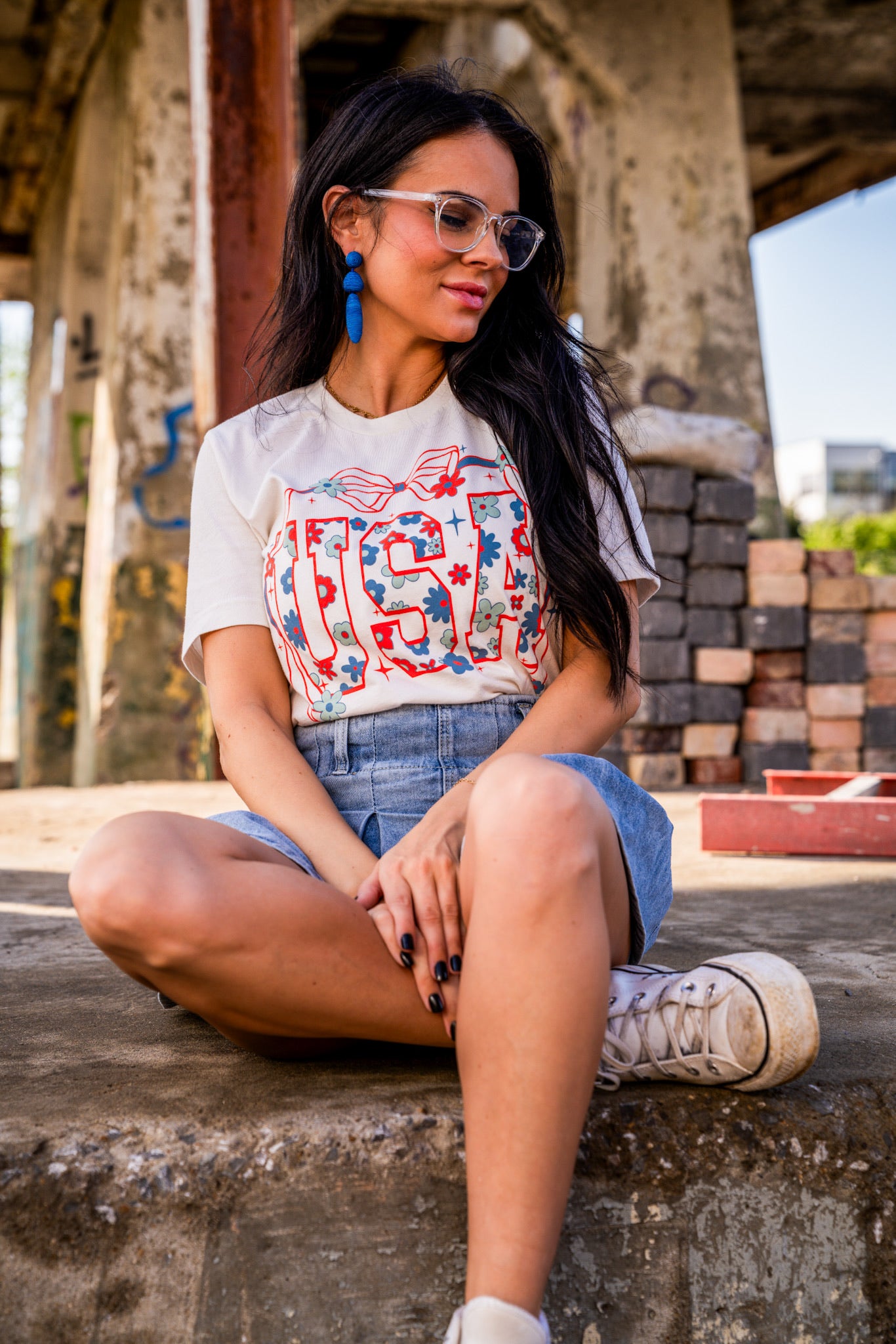 USA Bow | Vintage White | Short Sleeve Tee