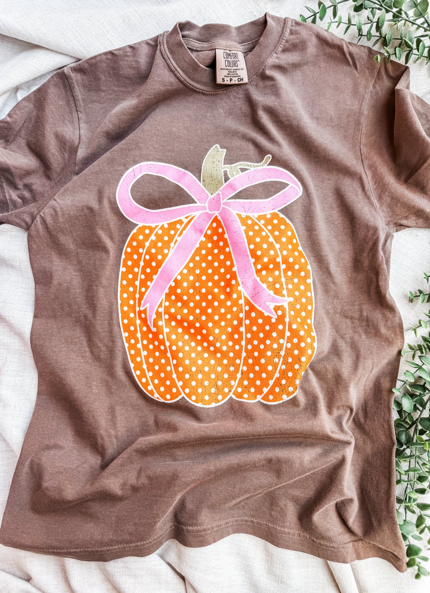 Polka Dot Pumpkin | Espresso | Short Sleeve