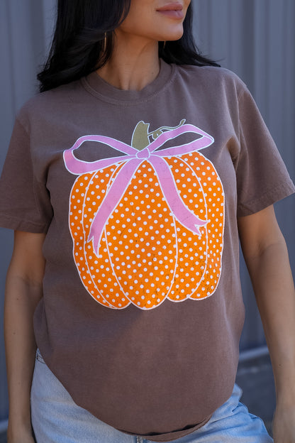 Polka Dot Pumpkin | Espresso | Short Sleeve