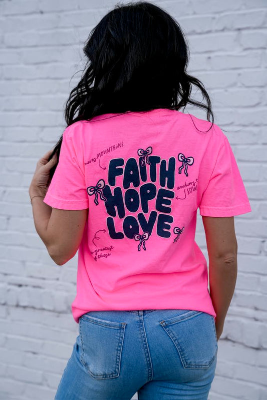 Faith•Hope•Love | Neon Pink | Short Sleeve