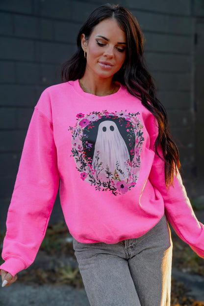 Floral Ghost  | Neon Pink | Sweatshirt