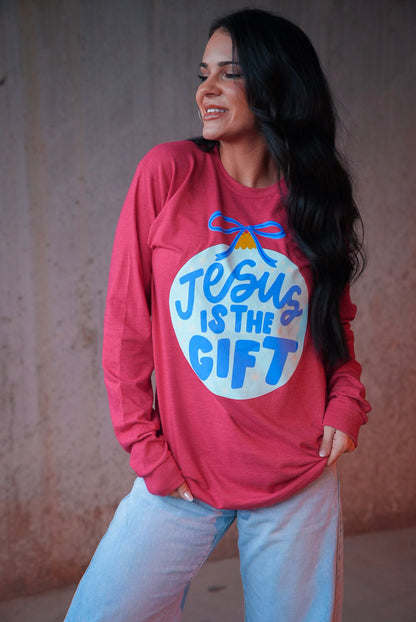 Jesus Is The Gift | Heather Red | Long Sleeve