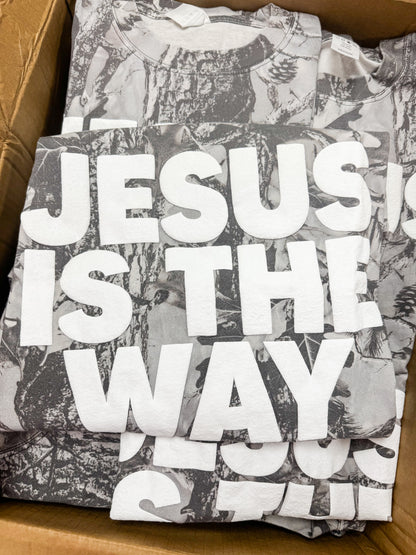 Jesus Is The Way | Grey Camo |  Short Sleeve