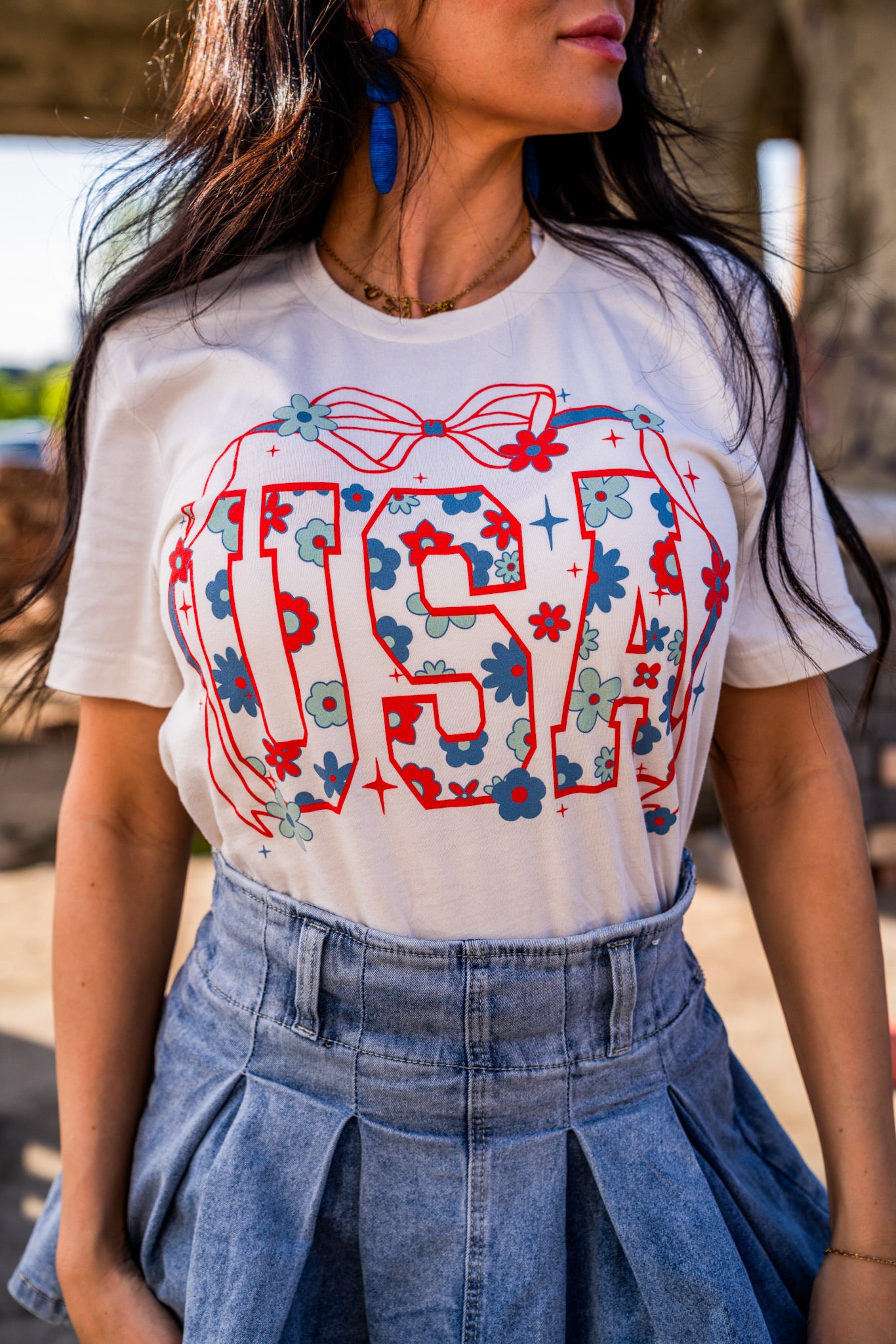 USA Bow | Vintage White | Short Sleeve Tee