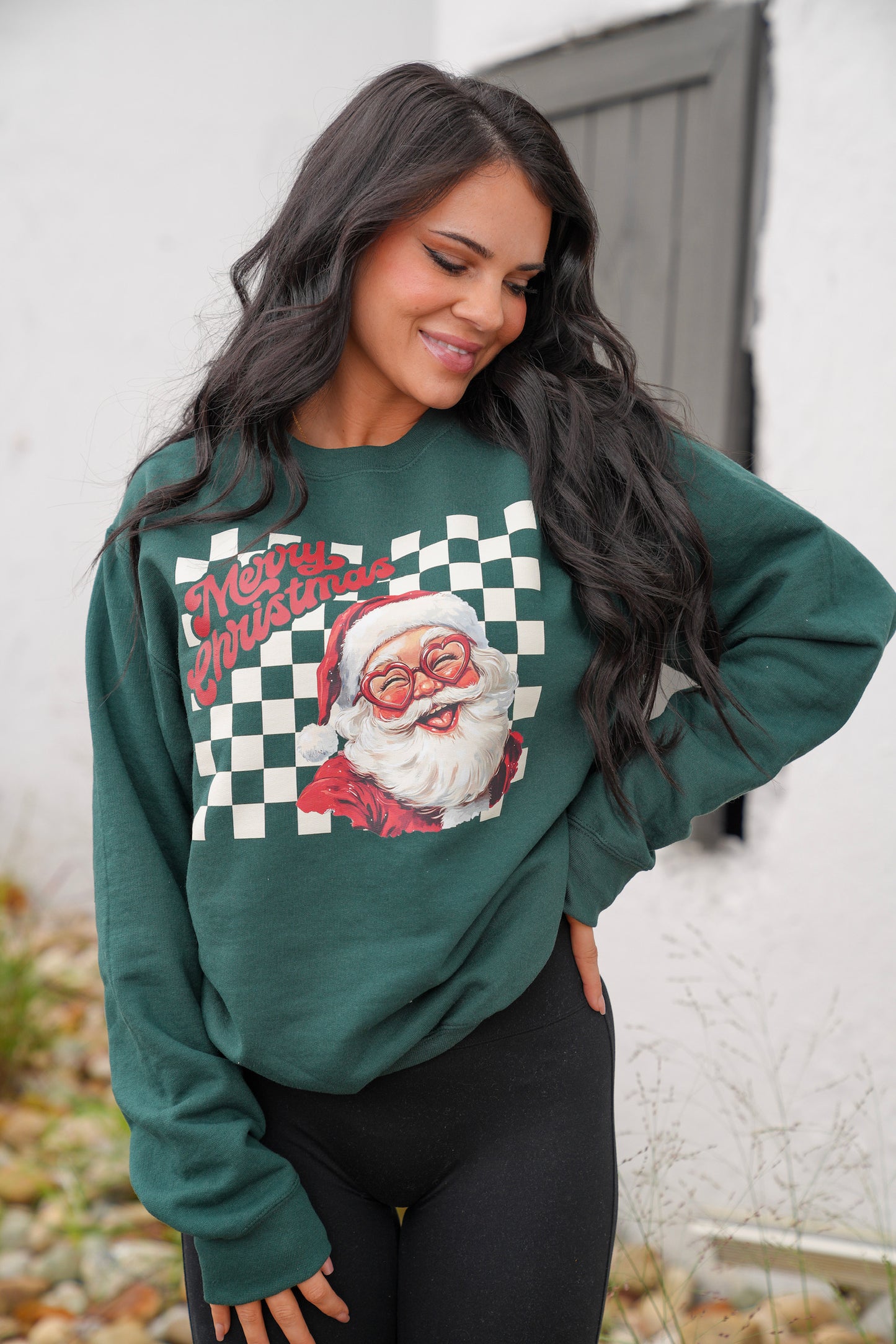 Checkered Santa | Forest | Sweatshirt