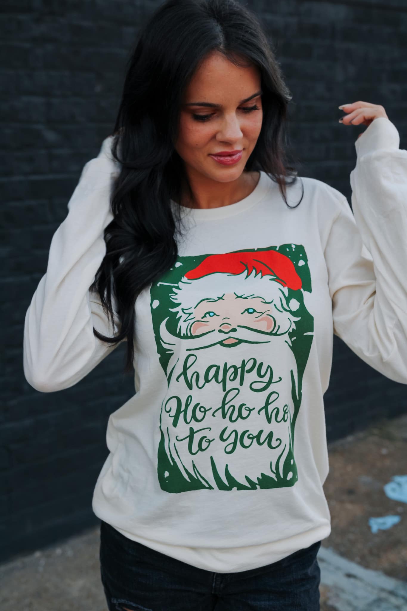 Happy HO HO HO | Natural  | Long Sleeve
