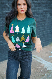 Pink Trees | Emerald | Short Sleeve Tee