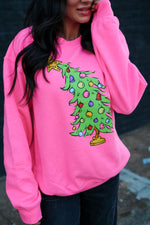 Load image into Gallery viewer, Who Christmas Tree  | Neon Pink | Sweatshirt
