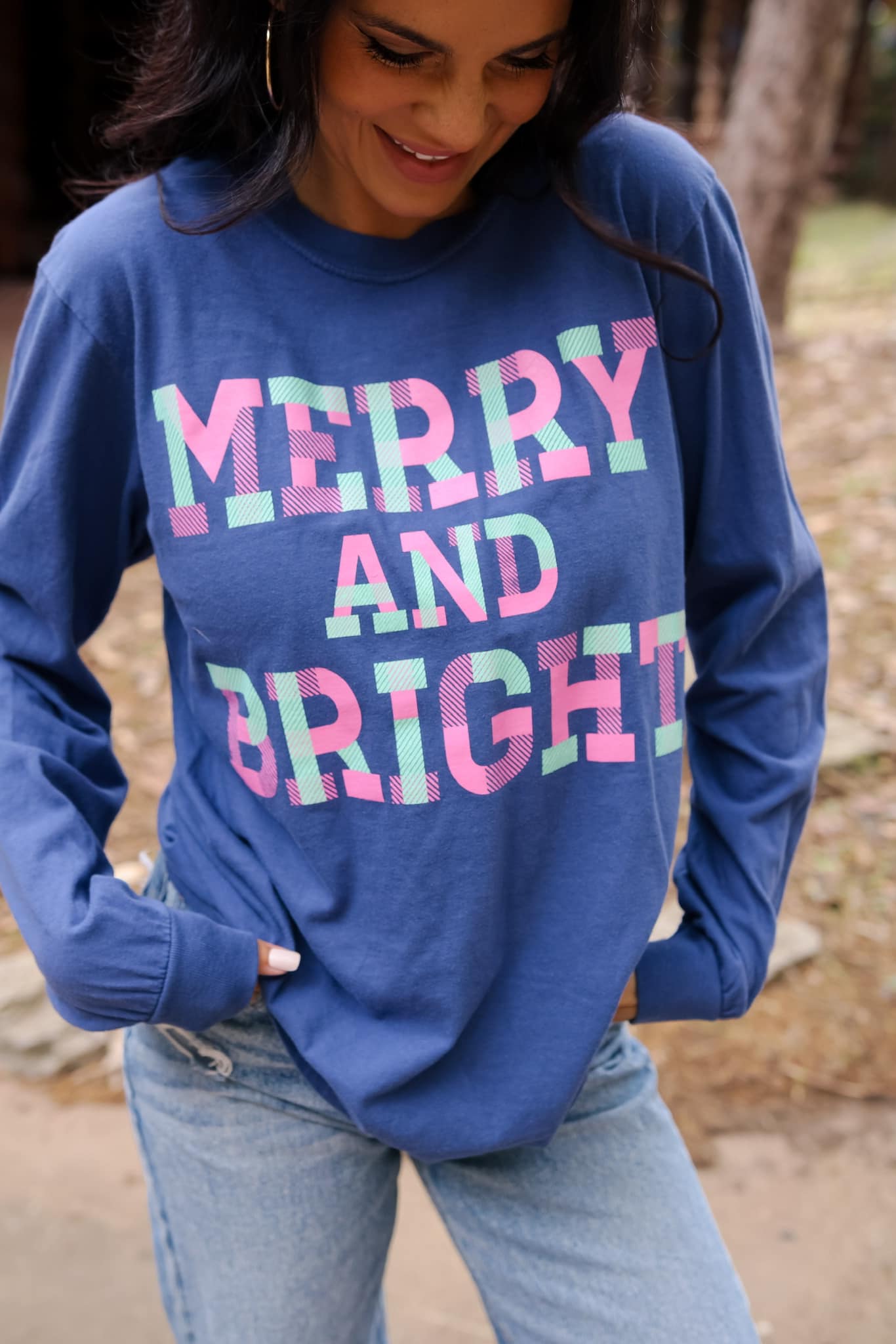 Merry & Bright - Plaid | Blue | Long Sleeve