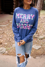Load image into Gallery viewer, Merry &amp; Bright - Plaid | Blue | Long Sleeve
