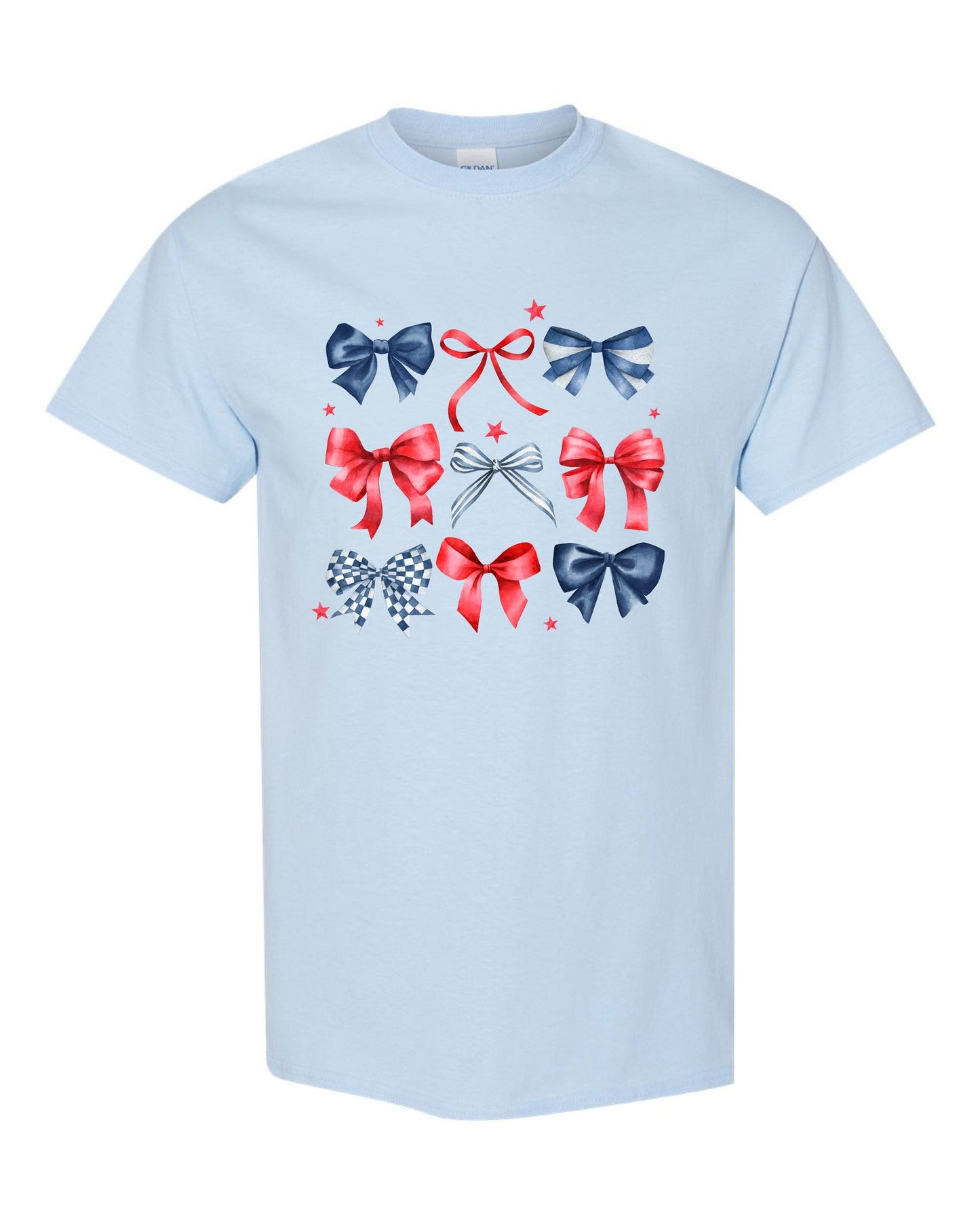 Red White & Bows | Light Blue | Youth | Short Sleeve