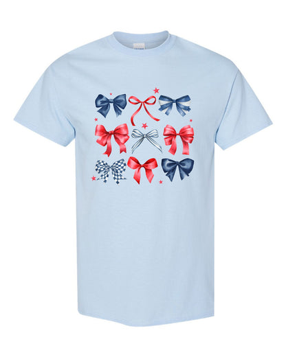 Red White & Bows | Light Blue | Youth | Short Sleeve