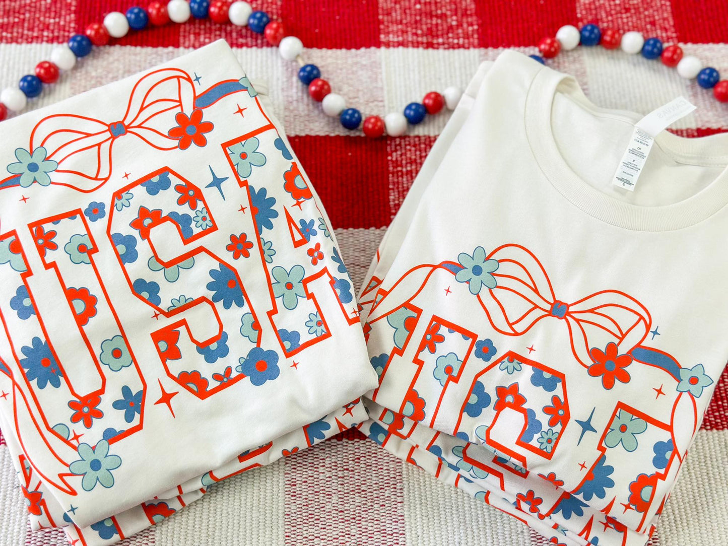 USA Bow | Vintage White | Short Sleeve Tee