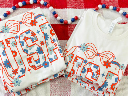 USA Bow | Vintage White | Short Sleeve Tee