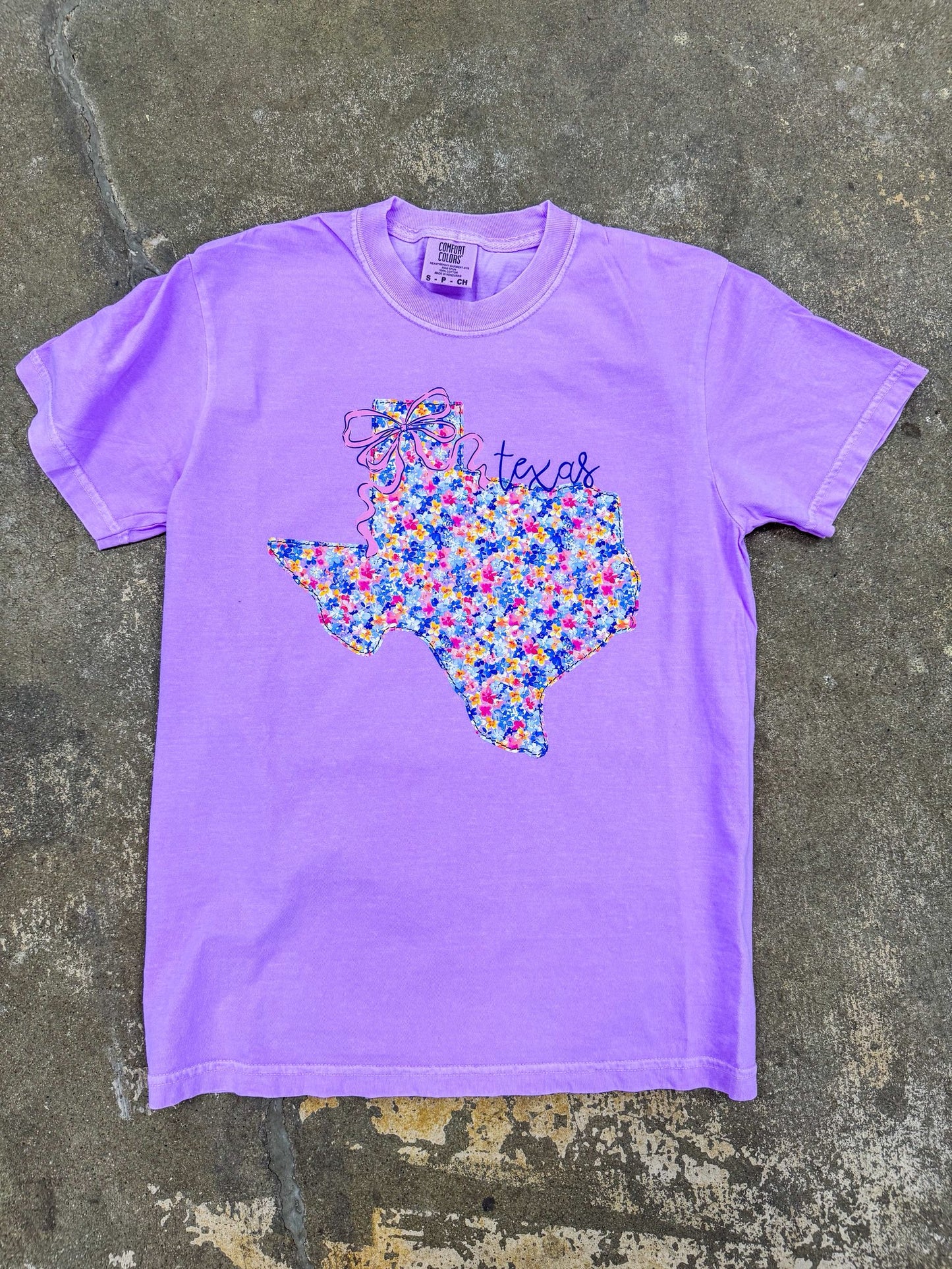 Preppy Floral State Tees | Neon Violet | Short Sleeve