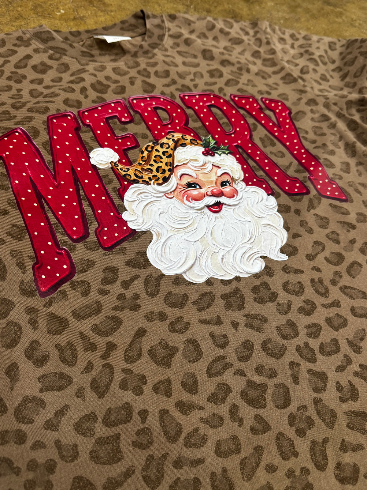 Merry Santa | Leopard Short Sleeve Tee