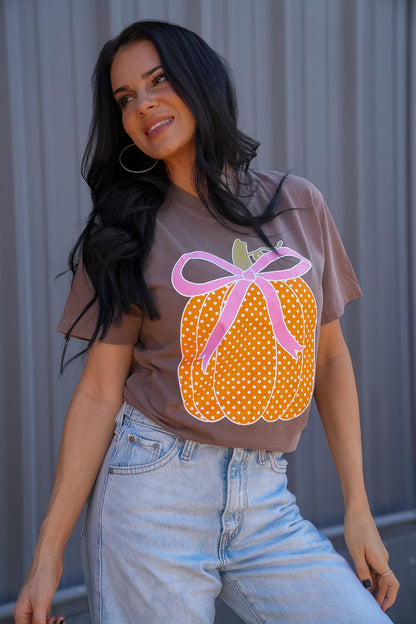 Polka Dot Pumpkin | Espresso | Short Sleeve