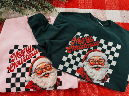 Checkered Santa | Forest | Sweatshirt
