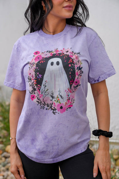 Floral Ghost | Purple Colorblast | Short Sleeve Tee