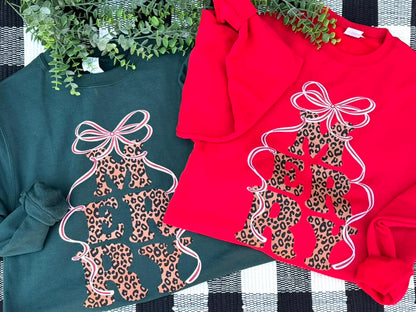 Merry Leopard | Cardinal Red | Sweatshirt