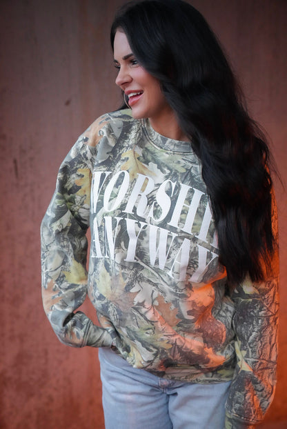 Worship Anyway| Camo  | Sweatshirt