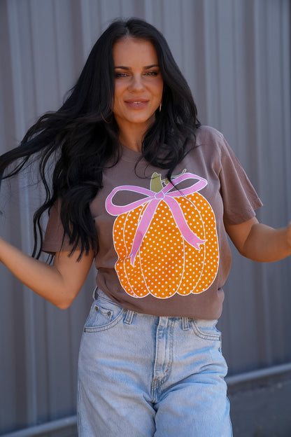 Polka Dot Pumpkin | Espresso | Short Sleeve