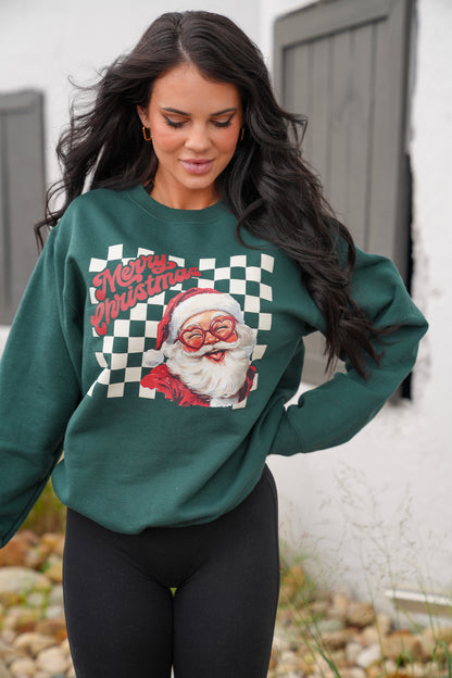 Checkered Santa | Forest | Sweatshirt