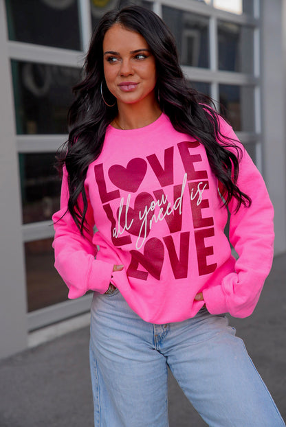 Love Is All You Need | Glitter | Hot Pink | Sweatshirt