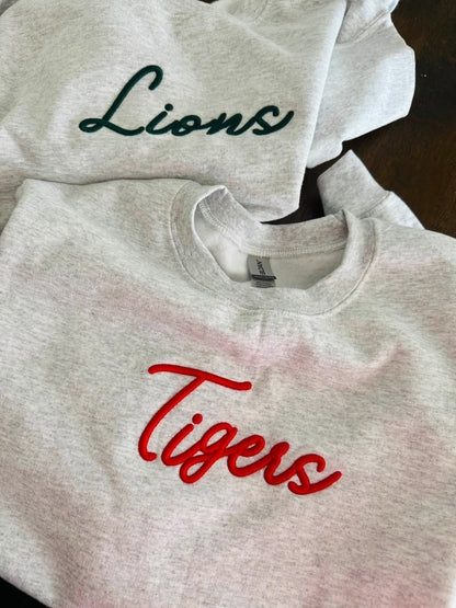 Custom 3D Puff Embroidered Mascot Sweatshirt