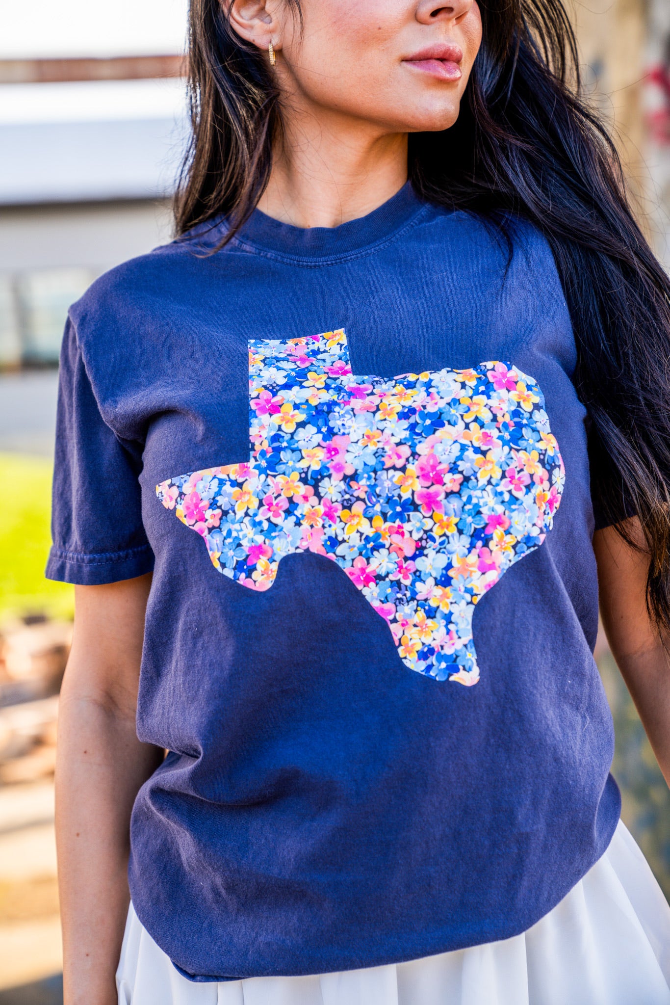 Preppy Floral Texas | Navy | Short Sleeve