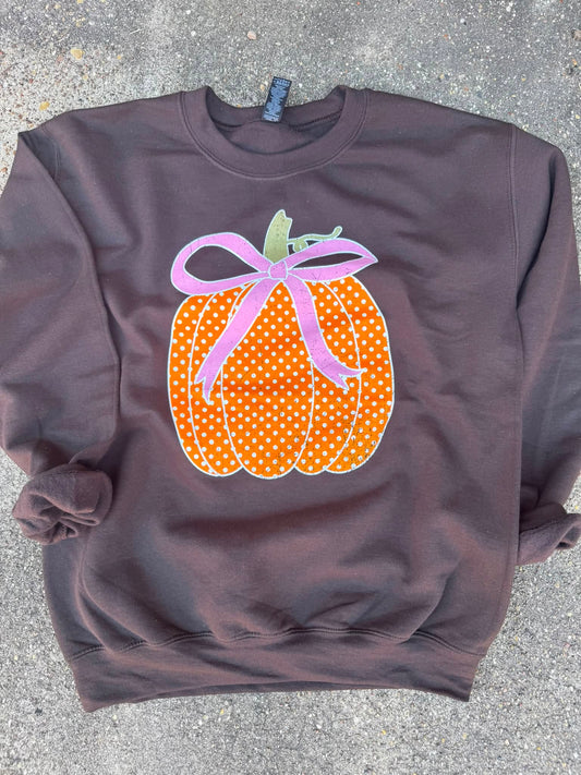 Polka Dot Pumpkin | Chocolate Brown | Sweatshirt