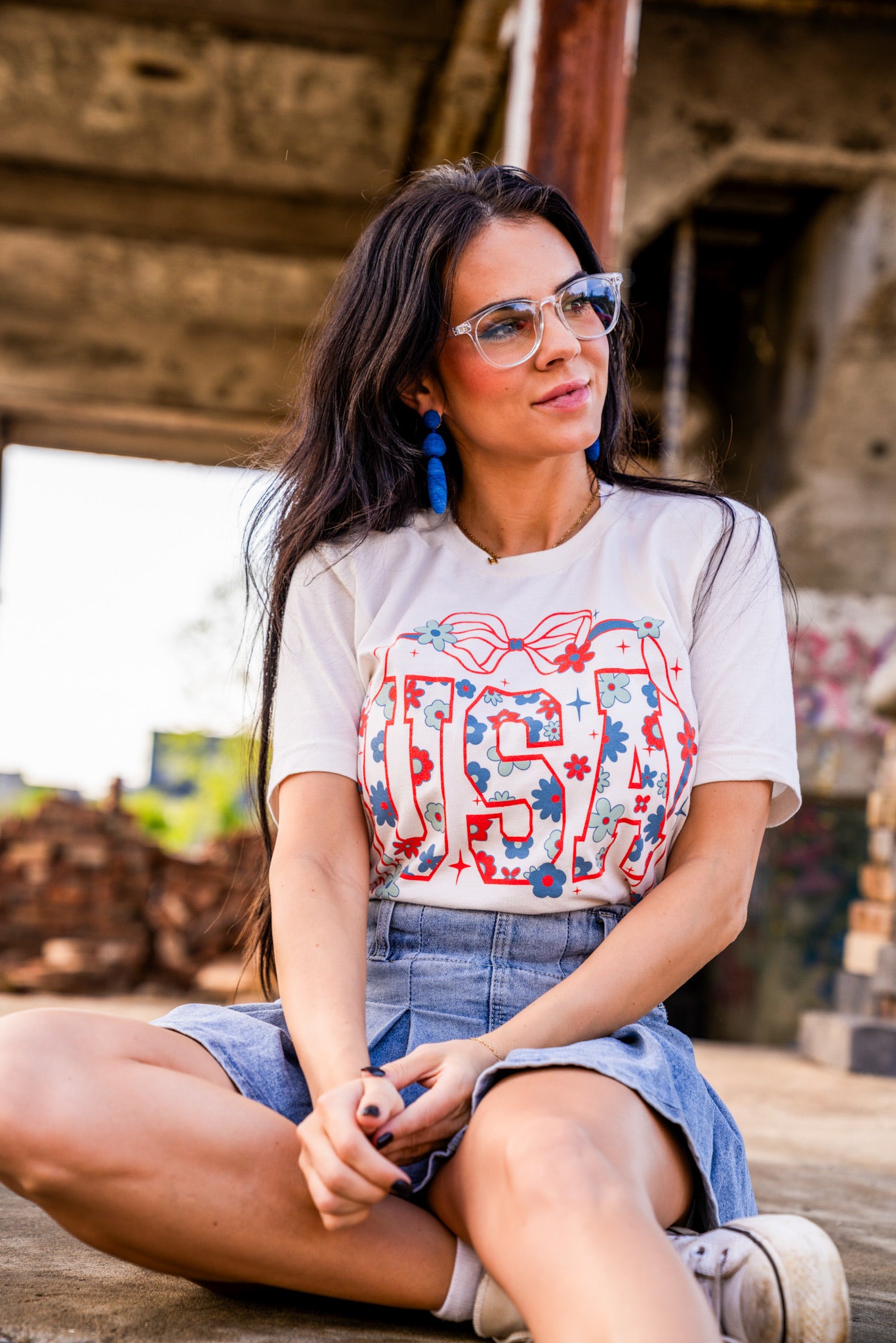 USA Bow | Vintage White | Short Sleeve Tee