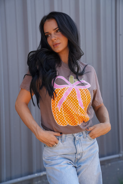 Polka Dot Pumpkin | Espresso | Short Sleeve