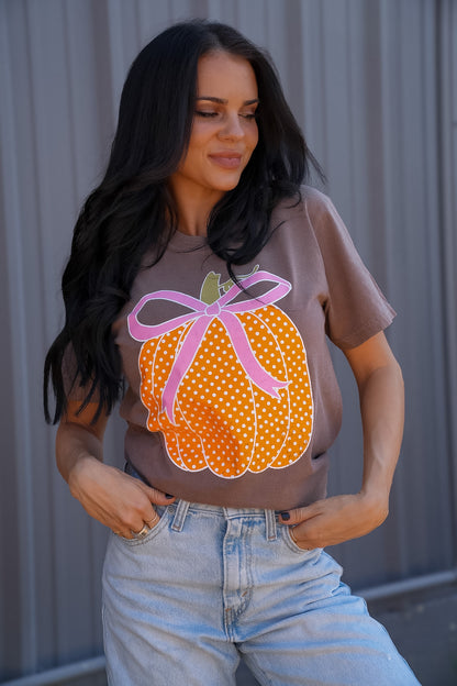 Polka Dot Pumpkin | Espresso | Short Sleeve