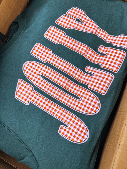 Jolly Gingham| Dark Green | Sweatshirt