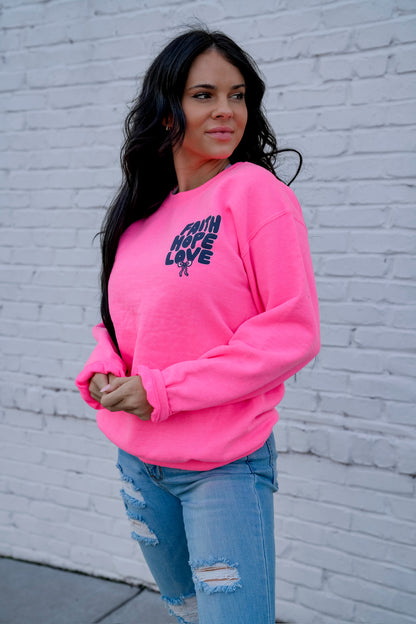 Faith•Hope•Love | Neon Pink | Sweatshirt