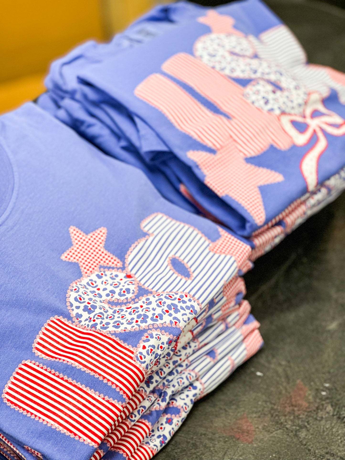 Americana Patchwork | USA | Flo Blue | Short Sleeve