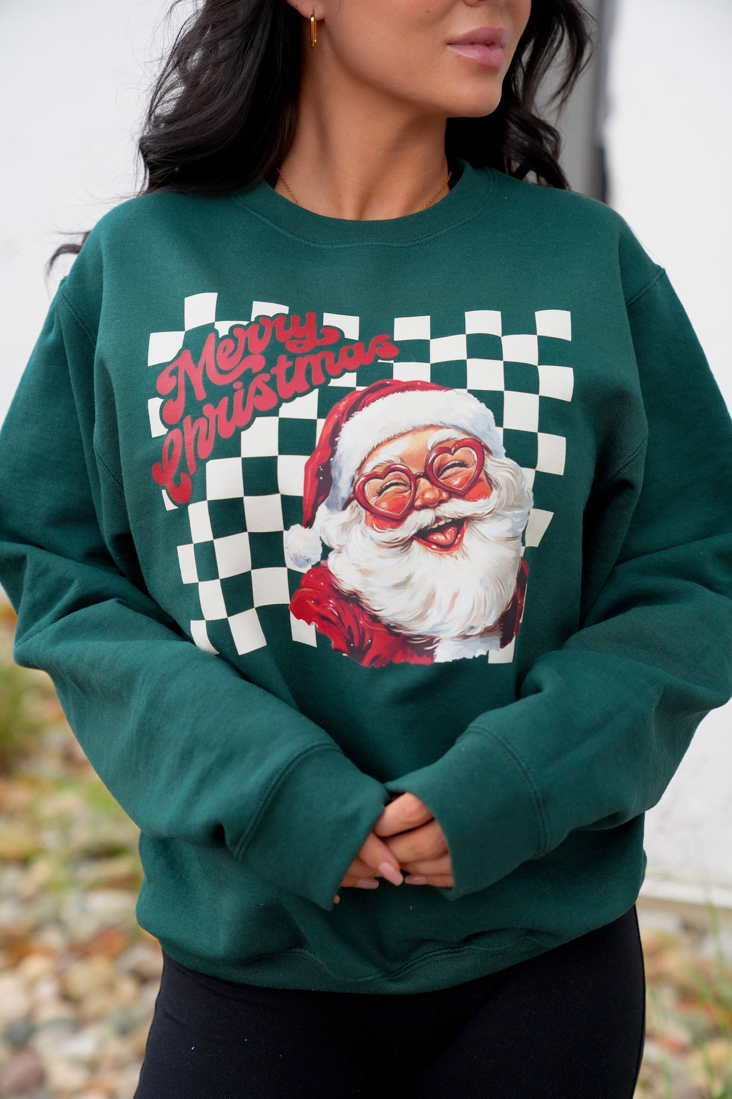 Checkered Santa | Forest | Sweatshirt