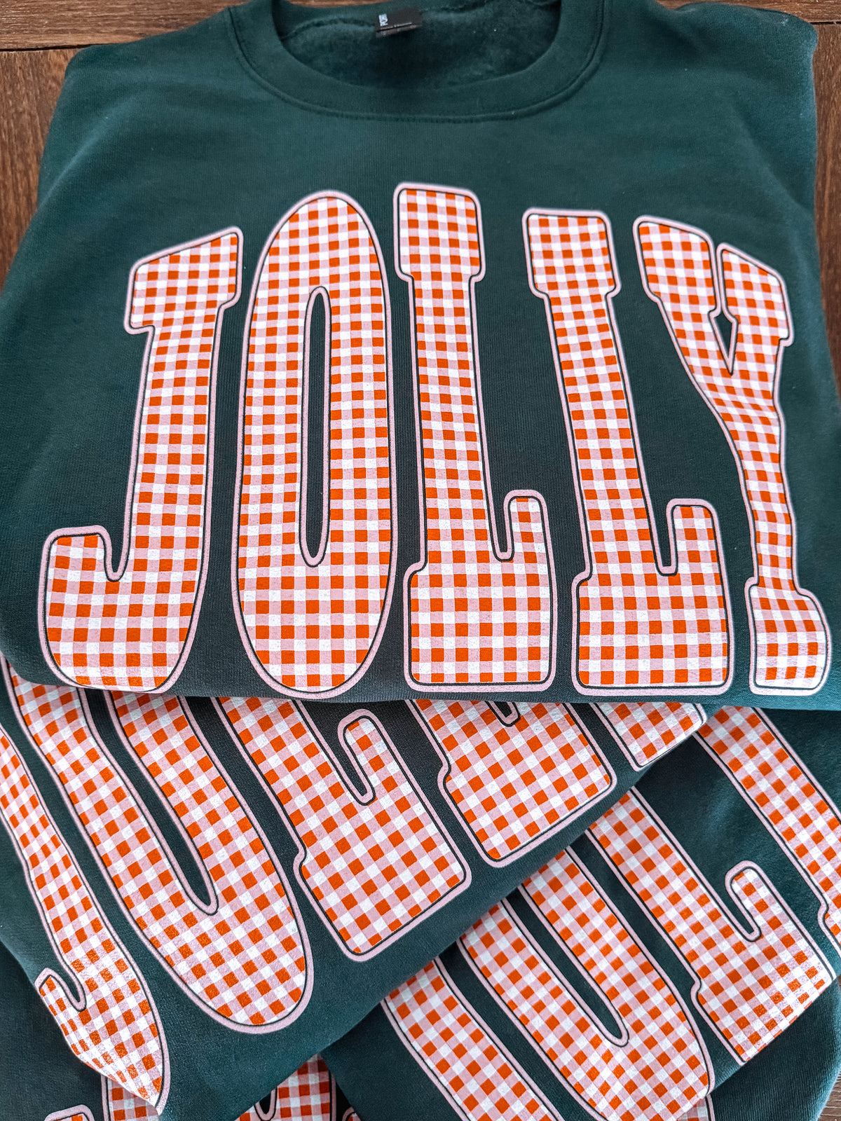 Jolly Gingham| Dark Green | Sweatshirt