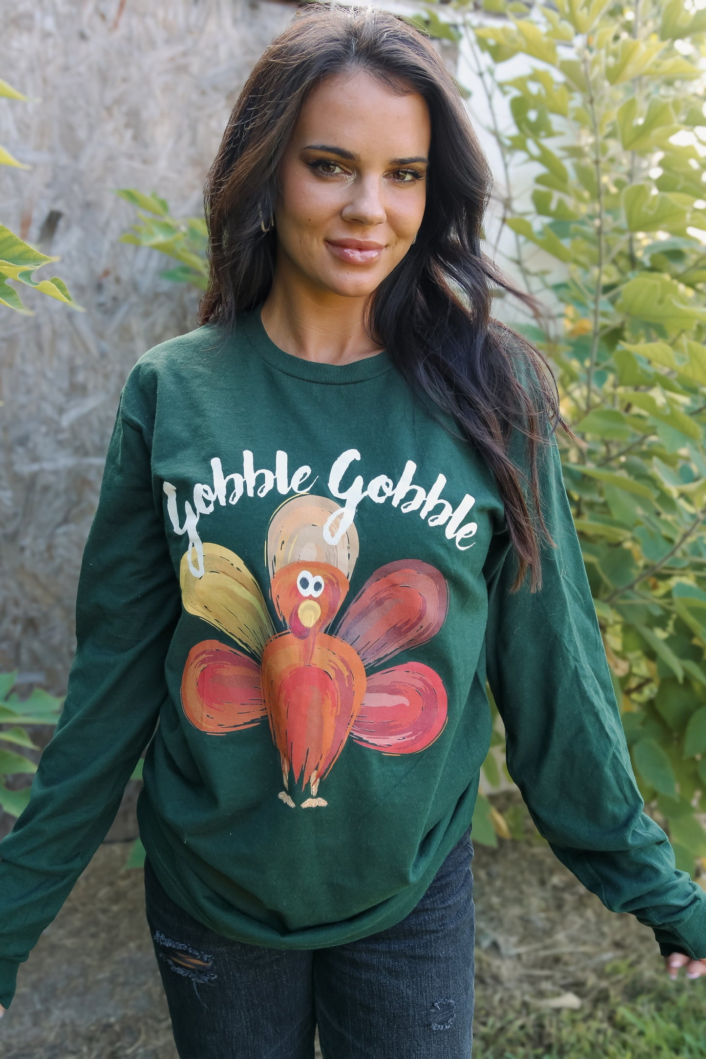 Turkey | Gobble Gobble | Hunter Green | Long Sleeve
