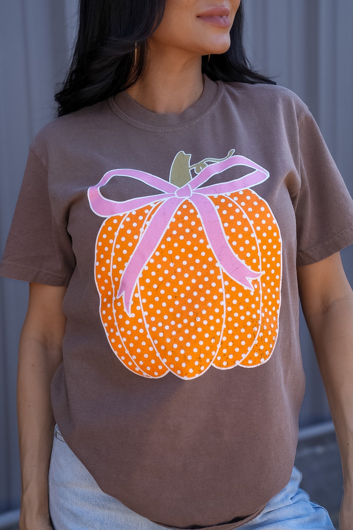 Polka Dot Pumpkin | Espresso | Short Sleeve