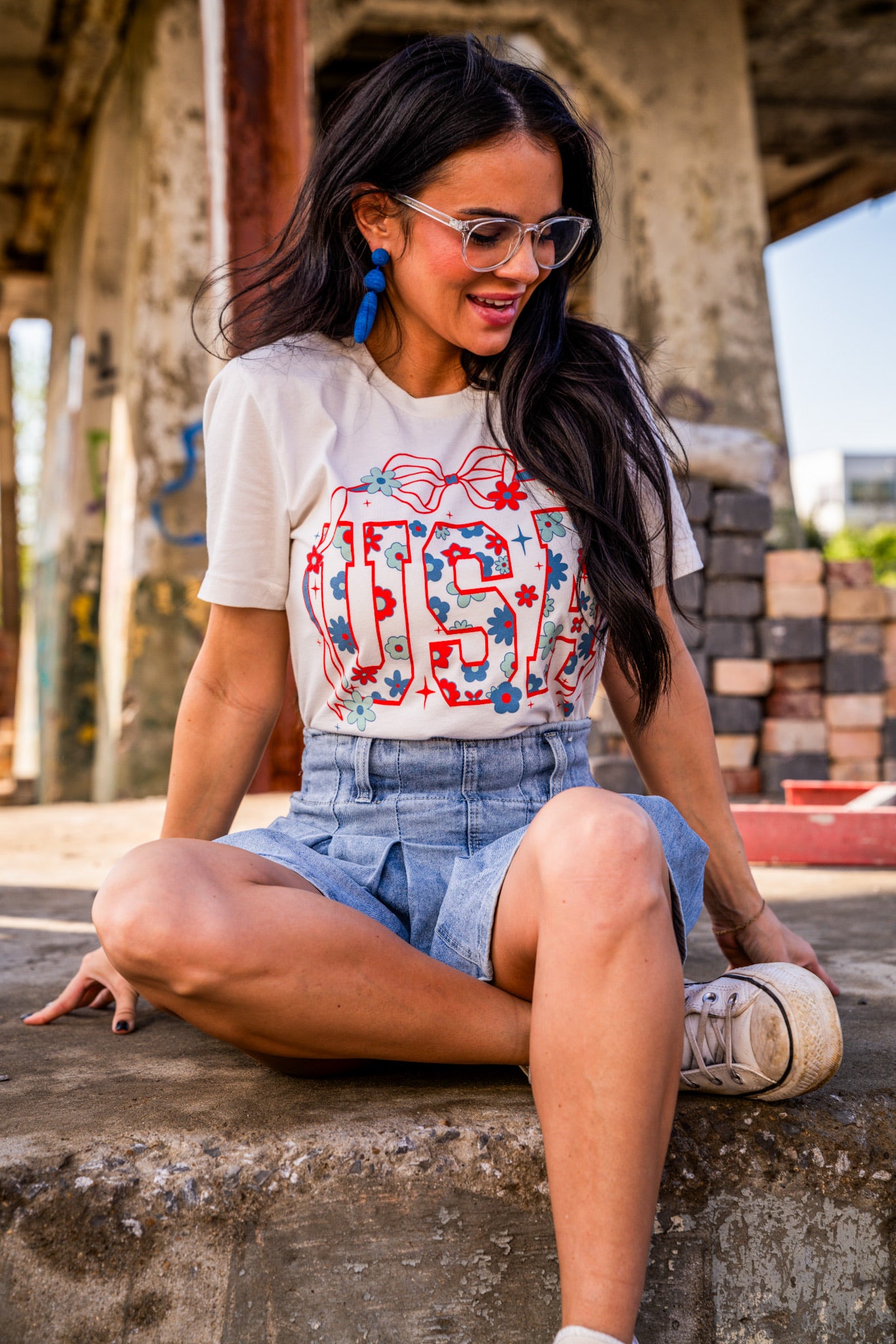 USA Bow | Vintage White | Short Sleeve Tee