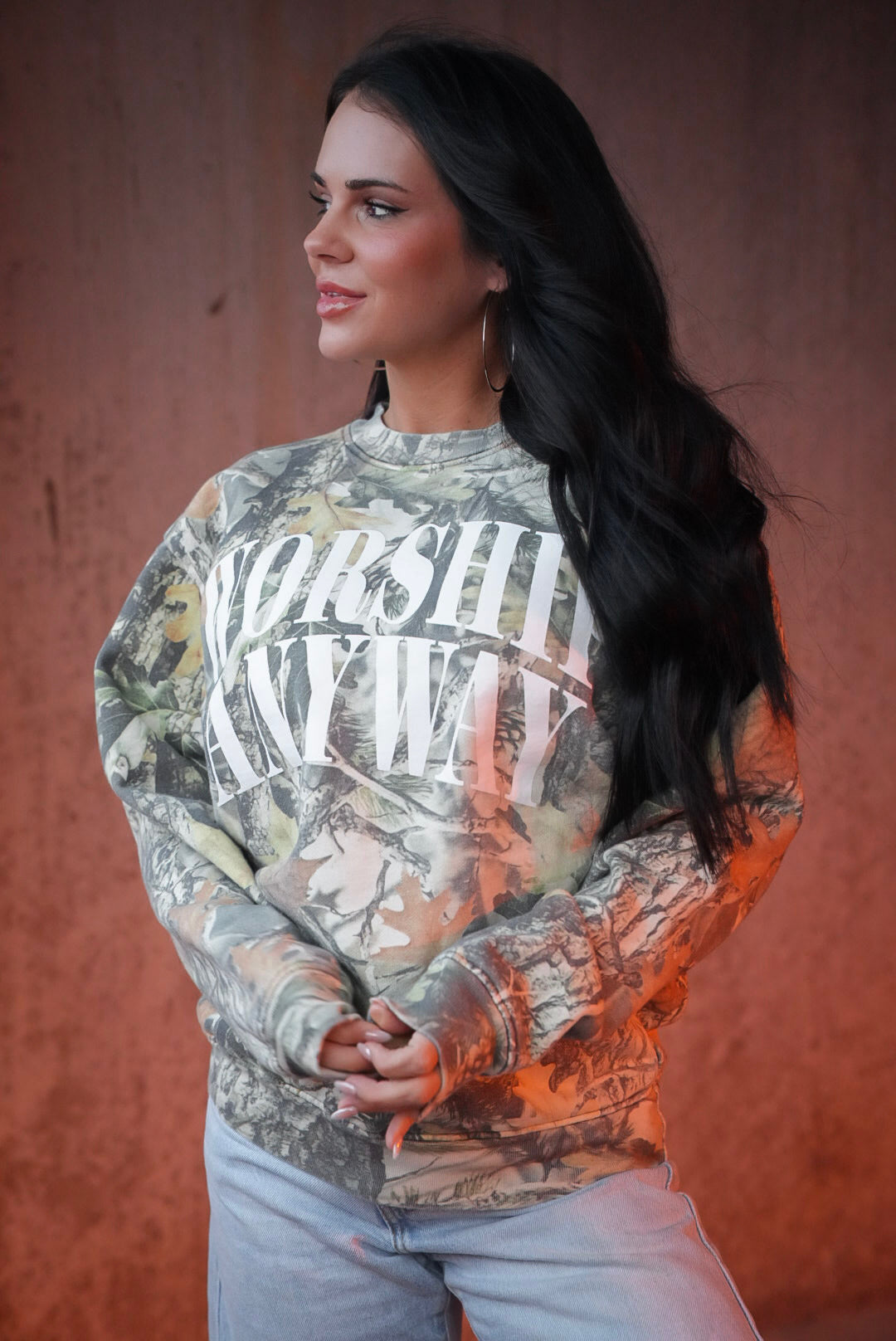 Worship Anyway| Camo  | Sweatshirt