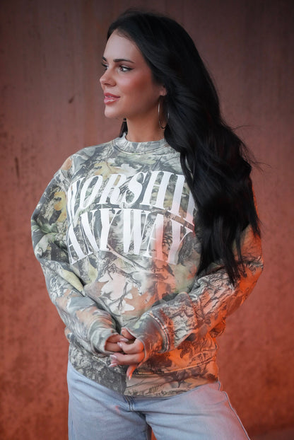 Worship Anyway| Camo  | Sweatshirt