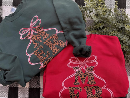 Merry Leopard | Cardinal Red | Sweatshirt