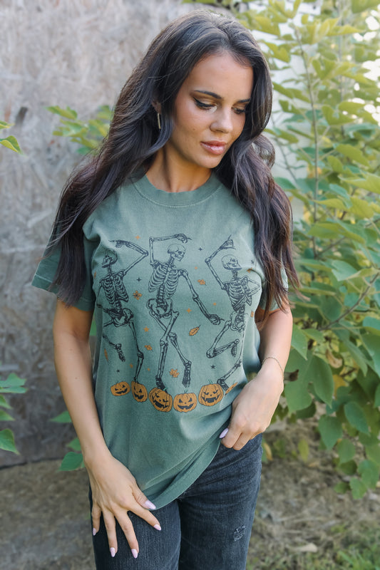 Dancing Skeletons | Moss | Short Sleeve